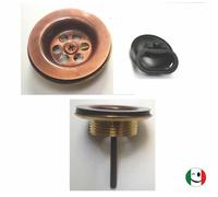 PILETTA GATTINARA 100% OTTONE DA Ø 62 MM. SCARICO DA 1¼" RAMATO - RAME