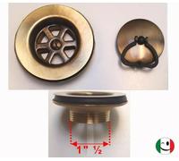 PILETTA GATTINARA " 100% OTTONE " DA Ø 80 MM. SCARICO DA 1½" BRONZATO - BRONZO