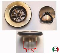 PILETTA GATTINARA " 100% OTTONE " DA Ø 80 MM. SCARICO DA 1¼" BRONZATO - BRONZO