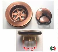 PILETTA GATTINARA " 100% OTTONE " DA Ø 80 MM. SCARICO DA 1¼" RAMATA