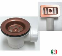 PILETTA GATTINARA PER LAVELLO ACCIAIO C/ TROPPO PIENO RETTANGOLARE RAMATO - RAME