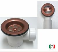 PILETTA GATTINARA PER LAVELLO ACCIAIO CON TROPPO PIENO TONDO RAMATO - RAME