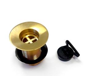 Piletta In Ottone Giallo 1" Per Fontane Da Giardino Con Tappo