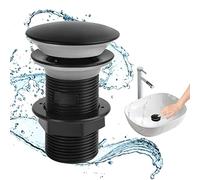 Piletta Lavabo Bagno Senza Troppopieno, Valvola di Scarico Lavabo, Piletta Bidet Click Clack, Piletta per Scarico Lavabo Universale 1 1/4“ Pollice (Nero)