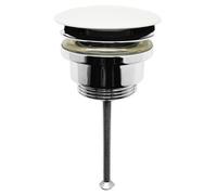 PILETTA LAVABO CLICK CLACK TAPPO TONDO IN CERAMICA BIANCO 1"1/4 Pilette Ottone