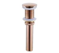 Piletta Lavandino Senza Troppo Pieno Oro Rosa, Piletta Click Clack Universale, Piletta Lavandino Bagno, Scarico Tutto In Rame,oro Rosa,Nessun Foro Di Troppopieno