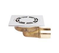 PILETTA PAVIMENTO QUADRA OTTONE CON GRIGLIA CLASSICA Diam 40 Sifoni Pilette Tea