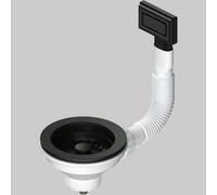 PILETTA PER LAVELLI CON TROPPO PIENO E TAPPO CESTELLO ANTRACITE Ø 114