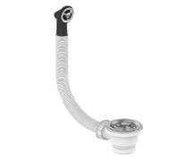 PILETTA PER LAVELLO IN ACCIAIO INOX CON GRIGLIA TONDA E ATTACCO 1" 1/2