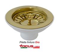 Piletta pilettone lavello cucina PVD Oro senza troppo pieno
