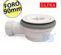 Piletta ribassata sifone per piatto doccia foro Ø 90 mm senza tappo cromato -...