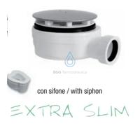 PILETTA SIFONATA SCARIC DOCC EXTRA SLIM Ø90 X 40 + COPERCHIO INOX Ø120 + SIFONE