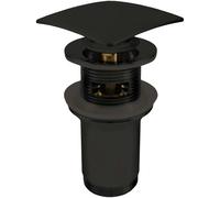 Piletta universale quadrata Click-Clack per lavabo e bidet in metallo nero Nero