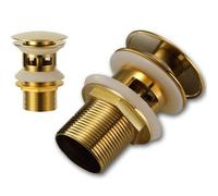 PILETTA UNIVERSALE SCARICO LAVABO BIDE CLICK CLACK TAPPO POPUP COLORE ORO DORATA
