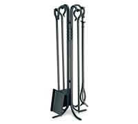 Pilgrim 18001 Lodge Fireplace Tool Set Attrezzi per Camino Alto, Ferro forgiato, Nero, 39" Tall