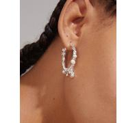 Pilgrim - Ana - Orecchini a cerchio placcati argento con perle e cristalli One Size