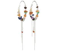 Pilgrim Orecchini 'Iris' blu scuro / marrone / verde / argento Donna Pilgrim One Size