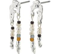 Pilgrim Orecchini 'Niya' grigio / arancione / nero / argento / bianco perla Donna Pilgrim One Size