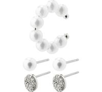 Pilgrim Set di gioielli 'Beat' argento / bianco perla Donna Pilgrim One Size argento / bianco perla