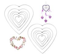 Pilikoll 12pcs Anelli Macrame Cuore in Metallo Cerchi in Ferro Anelli Metallo Dream Catcher Hoops Centrotavola per anelli in metallo Telaio in metall Cuore per Appendere Le Pareti, Ghirlande Nuziali