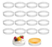 Pilikoll 16 Pezzi Ø8cm Cerchio per Torta Perforato Anello per Torte | Anelli Rotondi Stampo in Acciaio Inox 304, Crostata Microforato, Coppa Pasta Tondo, per Crostate Pasticceria Mini Torte Pizze