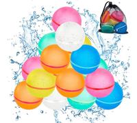 Pilikoll 16 Pezzi Bombe D'acqua Riutilizzabili Palloncini d'acqua Magnetici Autosigillanti Silicone Gavettoni Riutilizzabili Riempimento Rapido Gavettoni Riutilizzabili per Bambini, Adulti, Gioco