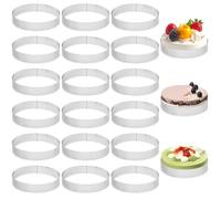 Pilikoll 18PCS Ø10cm Cerchio per Pasticceria Perforato Stampo Rotondo Forato Stampo Crostata Microforato in Acciaio Inox 430 Anelli da Dessert Rotondi per Crostate,Pasticceria,Mini Torte,Pizze,Muffin