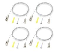 Pilikoll 4 Pezzi Regolabile Sospensione del Cavo 2m × 1,5mm Cavo Supporto Soffitto Acciaio Fune Regolabile Per Appendere Set Di Cavi Sospensione In Acciaio per Pannello LED, Soffitto, Lampade