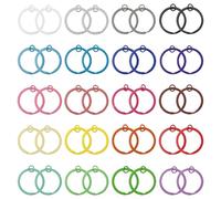 Pilikoll 40 Pezzi 30mm Anello Portachiavi in Metallo Anello Rotondo Portachiavi Colorata Anelli portachiavi Piatto portachiavis Piatti in Acciaio Inossidabile per Arte DIY, Chiavi, Ornamenti