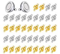 Pilikoll 40 Pezzi Chiusura Magnetica per Catene Chiusure Magnetiche Rotonde Gioielli Magnetici chiusure Fermagli Magnetici per Gioielli Argento Golden Chiusure magnetiche Rotonde per DIY Collana