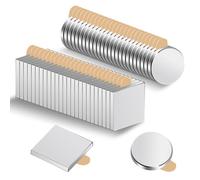 Pilikoll 50 Pezzi 10×1mm Magneti Autoadesivi al Neodimio Forti Calamite Magnete Calamita Adesiva Magneti Neodimio Mini Calamita Adesive Forti Con Tondo, Quadrato per Frigo,Artigianato,Cucina,Ufficio