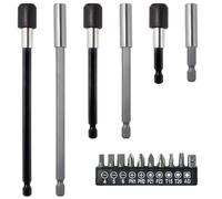 Pilikoll 6 Pezzi 60mm 100mm 150mm Portainserti Magnetico 1/4 con Bit Porta-punte a Cambio Rapido Portainserti Lungo per Avvitatore Prolunga per Punte Magnetiche Per Cacciaviti Manuali e a Batteria