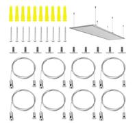 Pilikoll 8 Pezzi 1.5mmx2m Regolabile Sospensione del Cavo Kit Cavo Acciaio Sospensione Regolabile Kit Montaggio Pannelli LED Cavo Regolabile Kit Filo Cavo in Acciaio per Pannello LED,Soffitto,Lampade