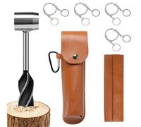 Pilikoll Trivella Manuale per Legno con 4 Sega a Filo di Emergenza Trivella a Mano Con Custodia In Pelle Punta da Trapano Manuale Multiuso Trapano Manuale Bushcraft Survival Tools per Campeggio