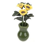 Pilipane 1/12 casa delle Bambole Sunflower Pot LIGHELITE Miniature Miniatura Sole in Vaso per sodo per mobili per Bambole Decorazione per la casa
