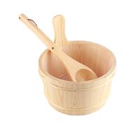 Pilipane Accessori Sauna ecologici a mestoli di Legno Naturale per Le in Legno Accessori Sauna durevoli per cabine di Sauna Tradizionali Materiale di Pino Bianco 27 cm di Altezza 1384 g