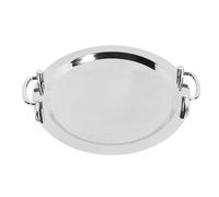 Pilipane Acciaio inossidabile piastra a buffet specchio finitura da servizio con manico per il banchetto del ristorante hotel 304 in acciaio inossidabile (Round (diametro 15.7in))