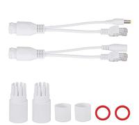 Pilipane Adattatore Poe 12V, Kit Iniettore Splitter Poe 1 Paio Power Over Ethernet Passivo, Iniettore Splitter Cavo Impermeabile, Iniettore Poe Passivo E Kit Splitter Poe(Bianco)