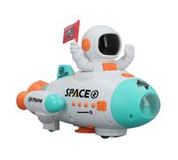 Pilipane Astronaut Space Shuttle Giocattolo a 360 gradi Rotazione Blast Elettrico Off Light Up Spaceship Toy with Music Effect per bambini (Blu)