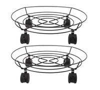 Pilipane Base di Laminato in Metallo Base per Piante da Ferro Pesante Movers con Ruote e Freni per vasi da Giardino a Gas 36 cm 2pcs