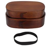 Pilipane Bento Box Giapponese, Scatola bento per Il Pranzo,Scatola di bento Giapponese a 2 Strati in Legno Impermeabile Bento Lunch Box Contenitori per Alimenti per Bambini Adulti