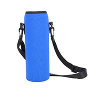 Pilipane Borsa di supporto termico per bottiglia d'acqua per sport all'aria aperta, custodia in neoprene a prova di scottatura con cinturino rimovibile e fibbia incorporata, 3,15 x 9,45 pollici (blu