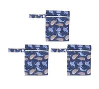 Pilipane Borsa per pannolini in tessuto riutilizzabile traspirante impermeabile con stampa di cartoni animati 3 pezzi per viaggi all'aperto Elementi essenziali per bambini (T16)