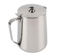 Pilipane Brocca per Schiuma di Latte con Coperchio, brocche fumanti in Acciaio Inox Latte caffè Cappuccino Latte Art Barista Brocche a Vapore Brocca per Latte Tazza(1000ml)