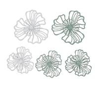 Pilipane Decorazione da Parete in Metallo con Fiori, Realizzata a Mano, in Ferro battuto, con Design Floreale a Doppio Strato 3D e intricato Motivo Cavo, per Soggiorno, Ufficio, Set da 5