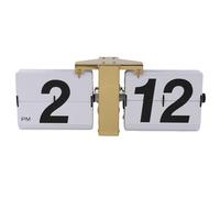 Pilipane Flip clock automatico meccanico retro digitale ribaltare batteria orologi a batteria facile lettura grande scrivania mura (Oro)