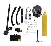 Pilipane Immersione sistema respiratorio portatile da 0,5 l con copertura completa del viso per immersioni - snorkeling Premium Aviation alluminio acciaio inox silicone ABS materiale subacqueo (giallo