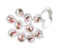 Pilipane Luci Natalizie Alimentate a Batteria E Luci a Sfera da 3,Stringa di Luci a Globo Stile Babbo Natale,3 M, Graziose Luci a Globo di Babbo Natale per La Casa, Il Bar E La Festa