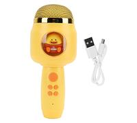 Pilipane Microfono per bambini carini wireless bluetooth adorabile microfono per microfono portatile per la casa per feste per le prestazioni cantare giocattolo addominali cavo di (Giallo)