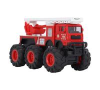 Pilipane Modello di camion dei pompieri pressofuso in scala 1:16, in lega, grande, a 6 ruote motrici, giocattolo realistico per pompieri, per bambini. (Veicolo della scala aerea)